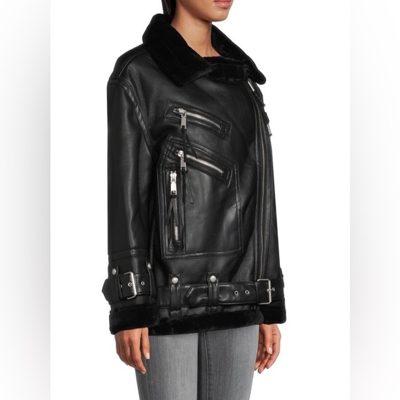 NEW Rebecca Minkoff Faux Leather Moto Jacket 1095NTM - Picture 2 of 9